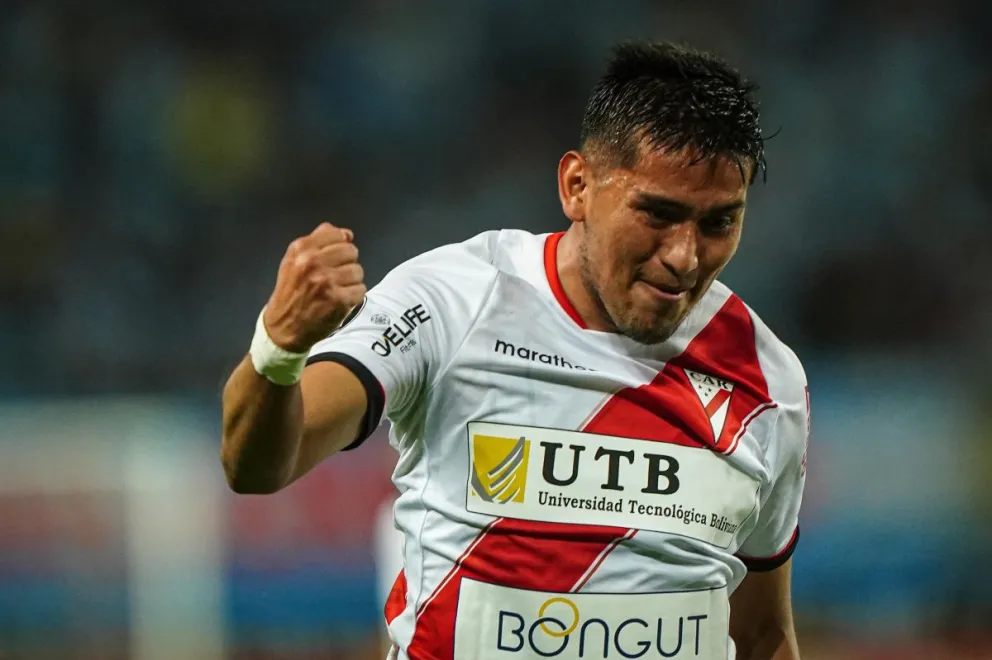 Adalid Terrazas celebra un gol para Always Ready en Copa Libertadores de América. Foto: Conmebol. 