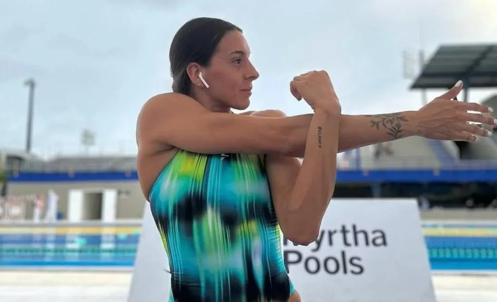 La atleta boliviana María José Ribera compitió en la prueba de 50 metros libres de natación en los Juegos de París. Foto: María José Ribera.