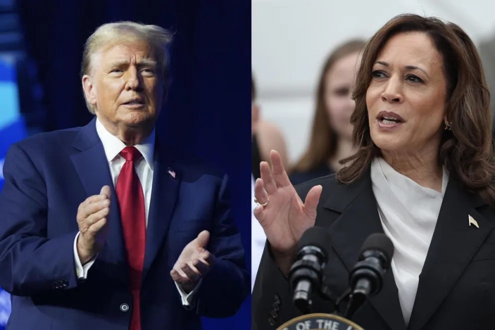 El expresidente Donald Trump y la actual vicepresidenta, Kamala Harris. Foto: EFE