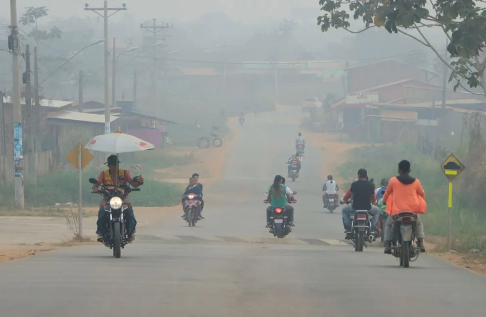 La calidad del aire empeoró en varias regiones de Bolivia, como en Cobija. Foto APG