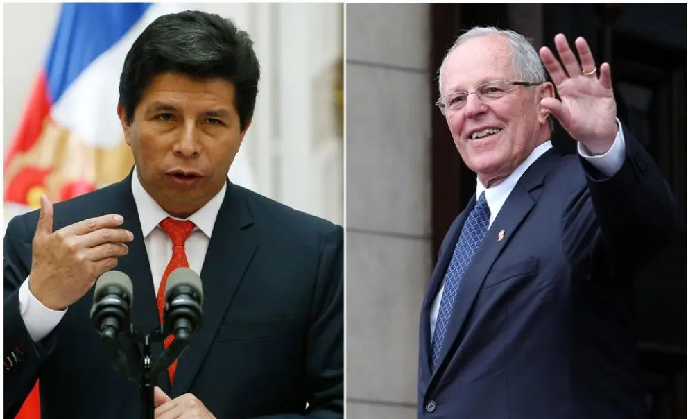 Lss expresidentes de Perú; Pedro Castillo y Pedro Pablo Kuczynski. Foto: EFE