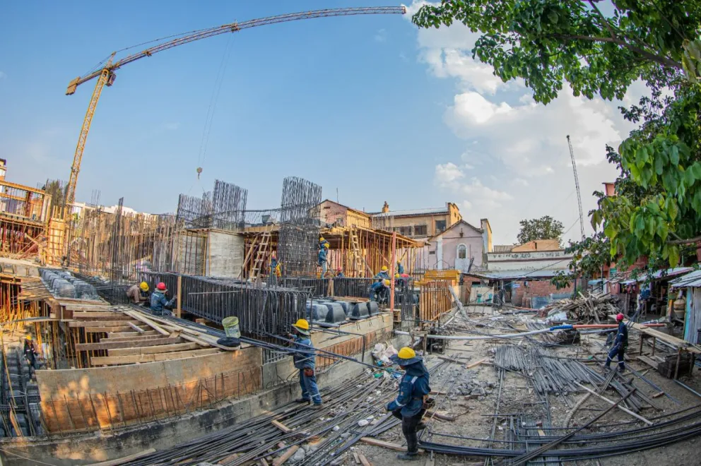 Obras de construcción del nuevo edificio municipal de Cochabamba. Foto Alcaldía de Cochabamba 