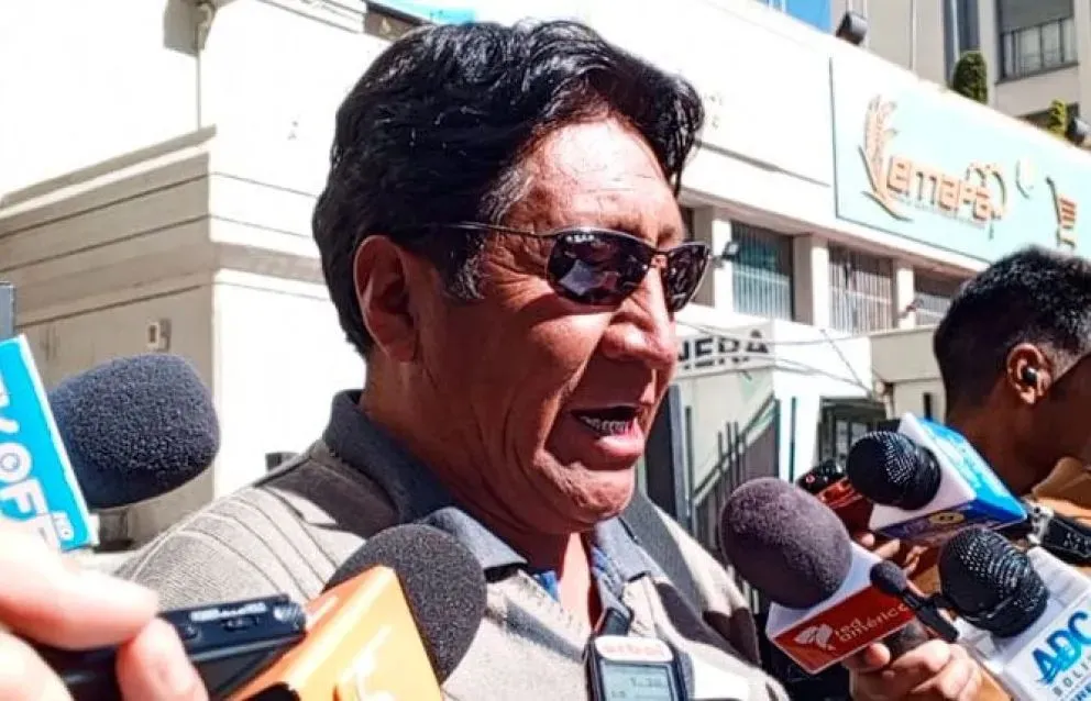 Domingo ramos, dirigente del transporte pesado de La Paz. Foto. Erbol