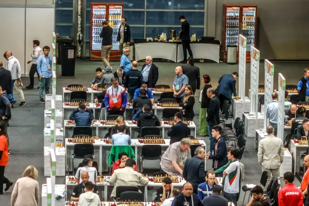 Imagen panorámica de la cuarta ronda en Budapest. Foto: Fide.