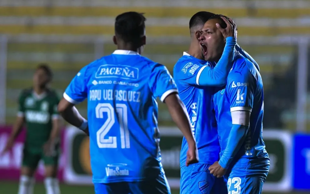 Justiniano celebra con un grito su gol para la Academia. Foto: APG.