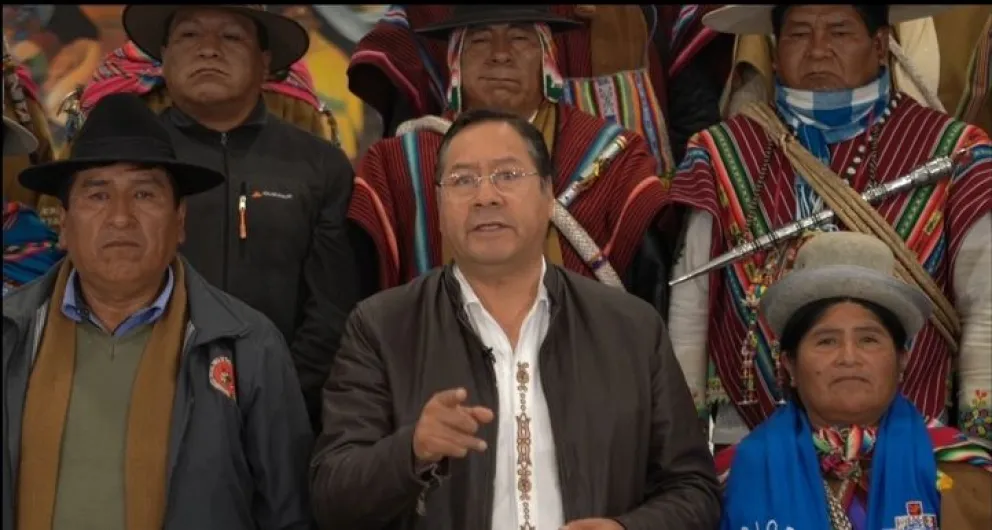 El presidente Luis Arce, se dirigió este domingo a Evo Morales ante el inicio de bloqueos y marchas anunciadas para esta semana. Foto ABI.