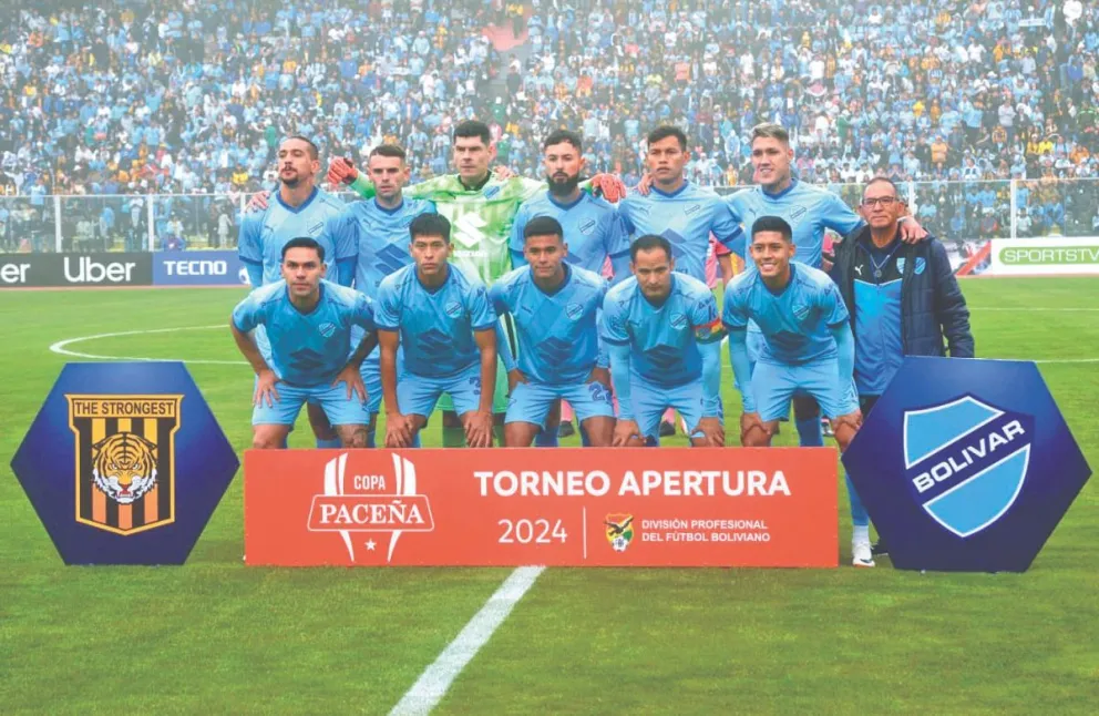 El equipo celeste que disputó el primer clásico de este año, sin jugadores paceños en su conformación. Foto: Andrés rojas / visión 360.