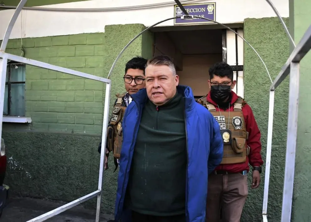 El exgeneral Juan José Zúñiga, cuando fue trasladado al penal. Foto: APG