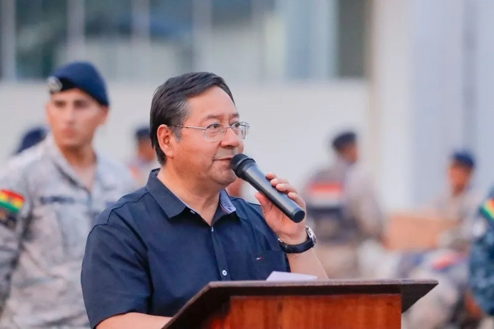 El presidente Arce durante un anterior acto público. Foto: Facebook del mandatario 