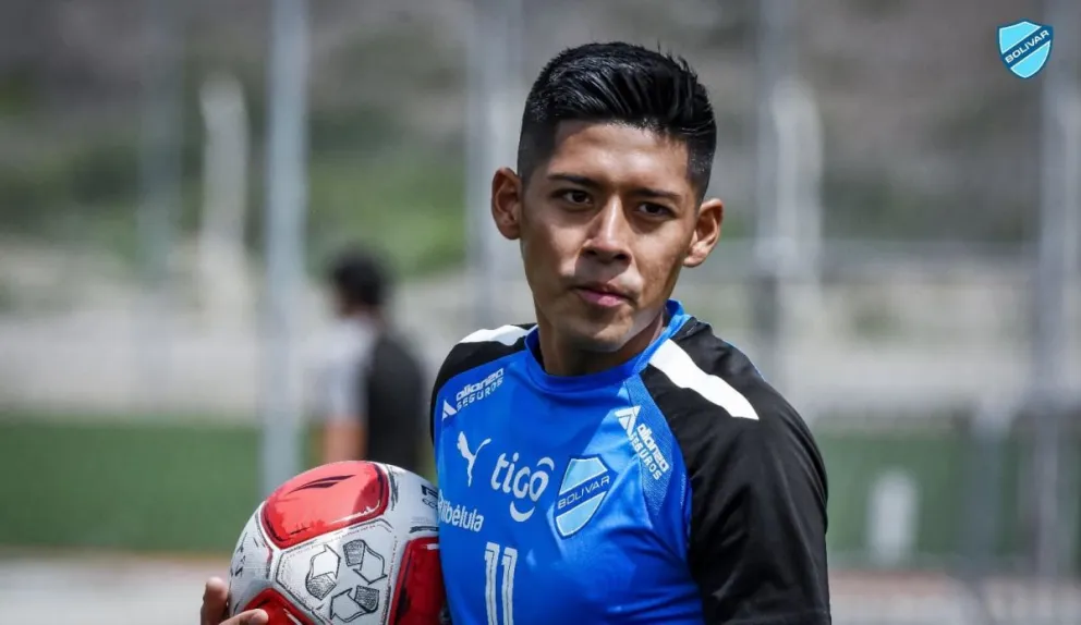 Ramiro Vaca en una práctica celeste. Foto: Club Bolívar.