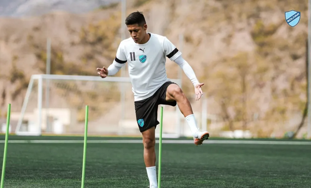 Ramiro Vaca durante la práctica del martes en Ananta. Foto: Club Bolívar.