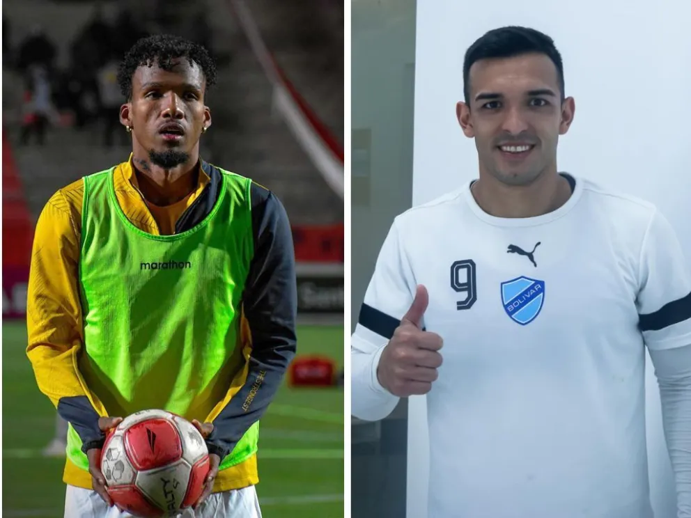 Darío Aimar, defensor central de The Strongest; Alfio Oviedo, delantero de Bolívar.