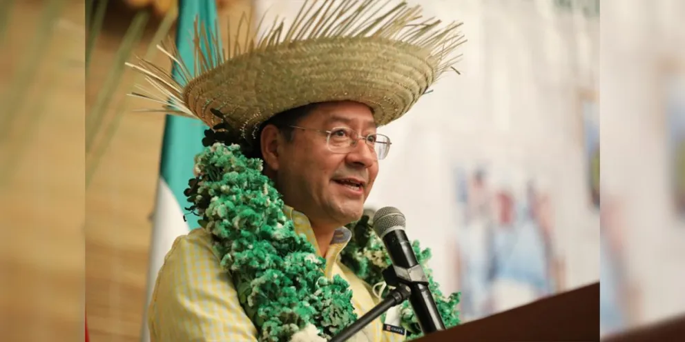 El presidente Luis Arce en Santa Cruz en una entrega de obra. Foto: Ahora el Pueblo