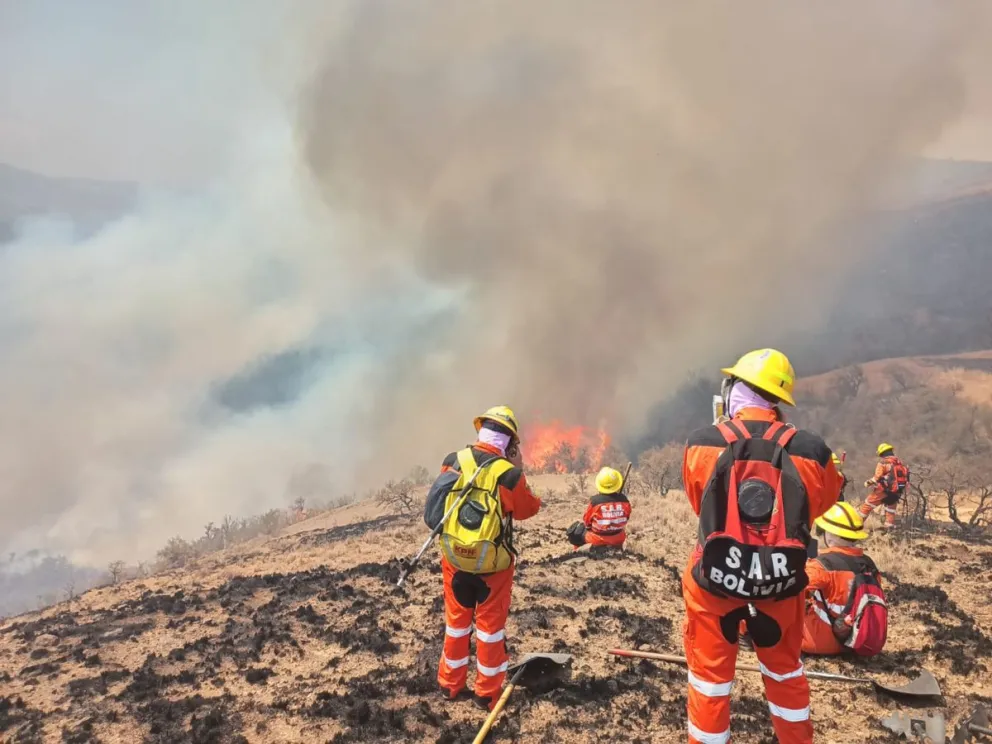 Un incendio forestal en la comunidad de Epizana, Cochabamba. Foto: APG