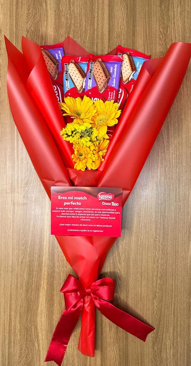 Chocolates en forma de ramo de rosas, la oferta de Nestle. Foto: Nestle