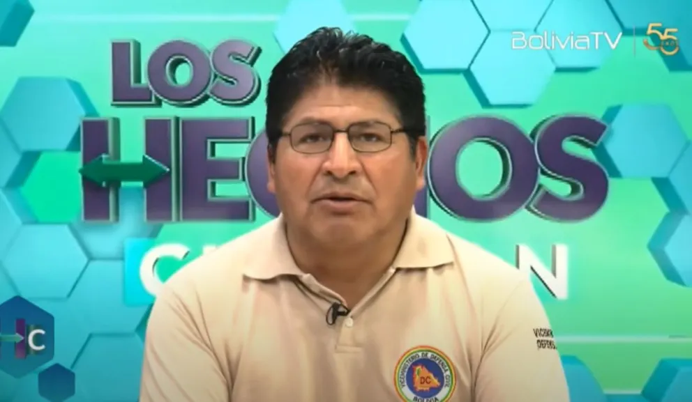 Juan Carlos Calvimontes, viceministro de Defensa Civil. Foto: Bolivia TV