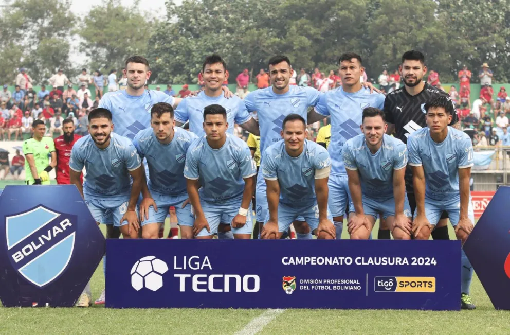 Formación inicial de Bolívar que el domingo le ganó a Guabirá en Montero. Foto: APG