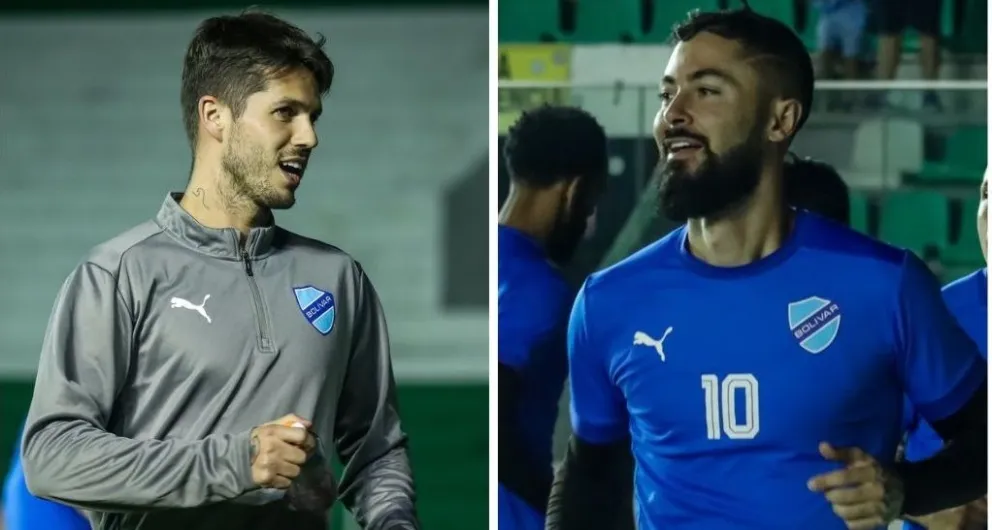 Rodríguez (izq.) y Sávio no volverán a jugar por mes y medio más. Fotos: Club Bolívar.