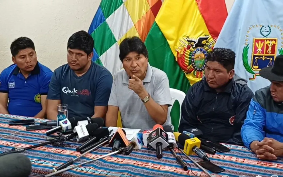 Evo Morales, en rueda de prensa, este martes. Foto: Captura de video