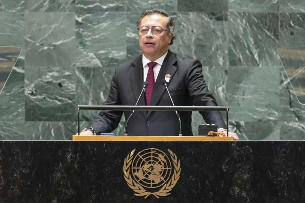 Gustavo Petro durante el debate general de la Asamblea General de la ONU. Foto: EFE