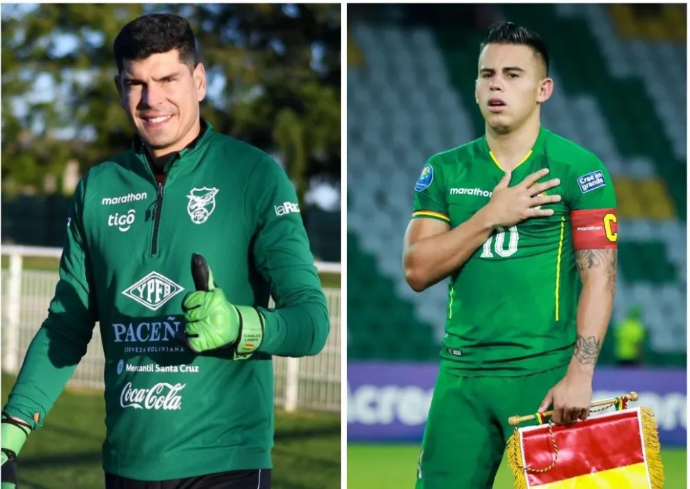 Carlos Lampe y Henry Vaca, jugadores de Bolívar que se lesionaron en la Verde. Fotos: FBF