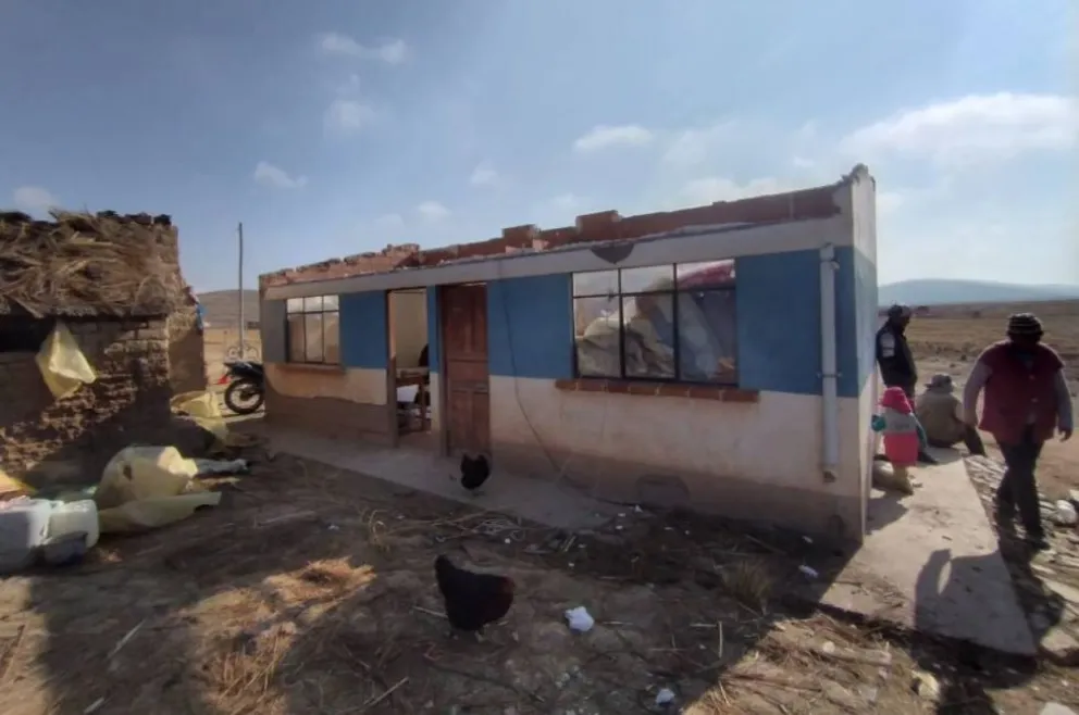 Una de las viviendas afectadas en Laja. Foto: El País de Tarija