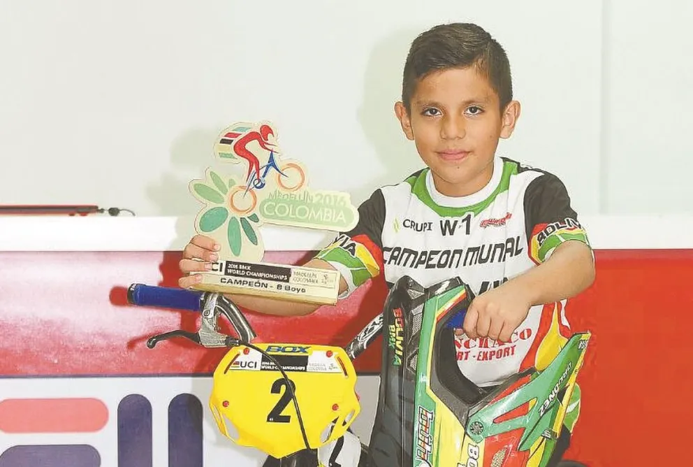 Ordóñez, de niño, cuando ganó el título mundial en seis años. Foto: Sebastián Ordóñez.