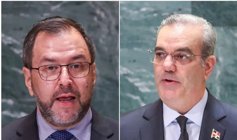 El canciller de Venezuela, Yvan Gil y el presidente de República Dominicana, Luis Abinader. Foto: EFE