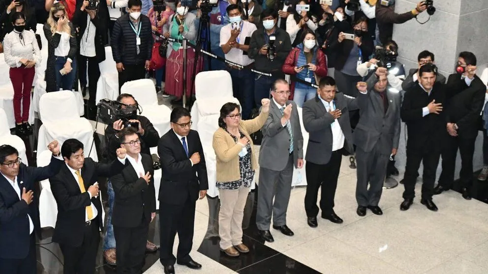 Lima, durante su posesión como ministro de Justicia, el 9 de diciembre de 2020. Foto: APG