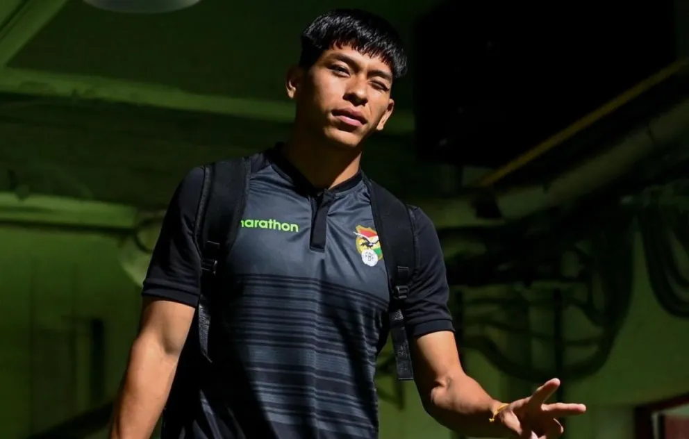 Ervin Vaca en la previa del partido de la selección nacional contra Chile del 10 de septiembre en Santiago. Foto: FBF