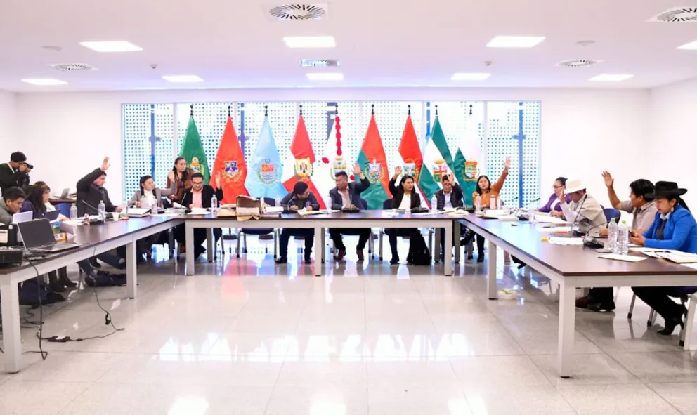 Los asambleístas de la Comisión Mixta de Justicia Plural votan en la fase de resolución de impugnaciones. Foto: Cámara de Senadores