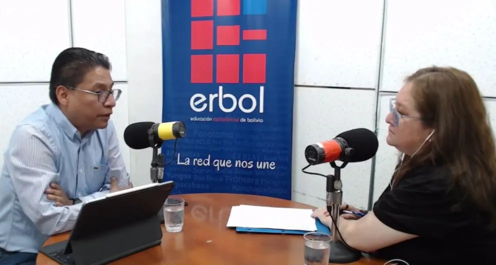 El exministro Iván Lima durante la entrevista en la red Erbol, este domingo 29 de septiembre de 2024. Foto: Captura de pantalla