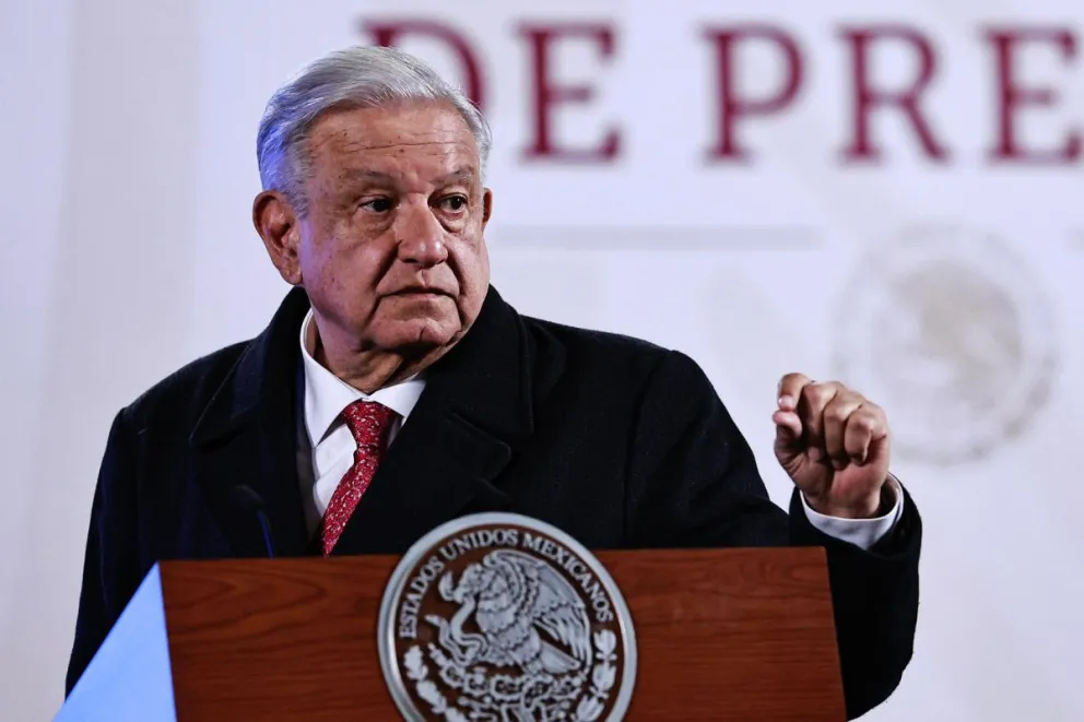 El presidente de México, Andrés Manuel López Obrador, durante una rueda de prensa en el Palacio Nacional, en Ciudad de México. Foto: EFE