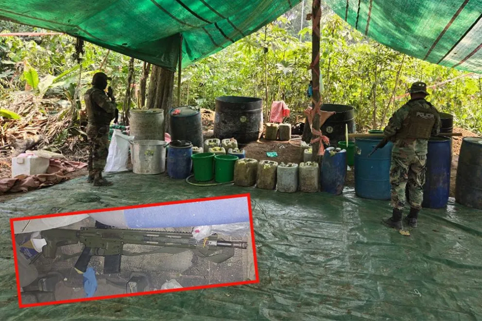 La Felcn destruyó 12 fábricas de cocaína base, en Villa Tunari. Foto: Felcn.