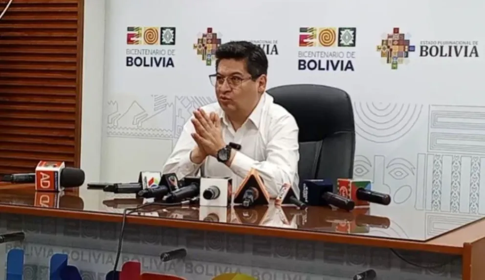 El ministro Marcelo Montenegro en conferencia Foto: Captura