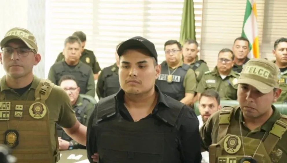 Ivar Garía cuando fue detenido Foto: Ministerio de Gobierno