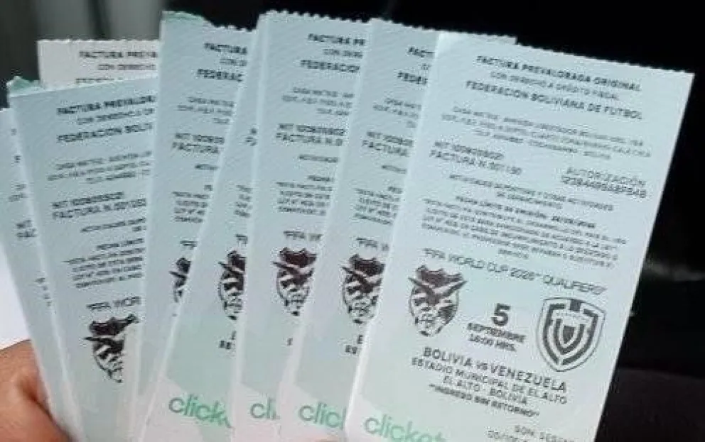 Localidades para el lance del jueves en El Alto adquiridas por internet. Foto: Redes sociales.