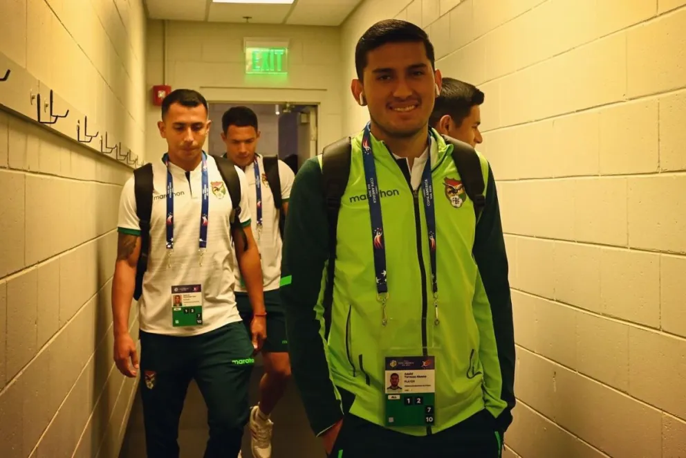 Adalid Terrazas junto a varios de sus compañeros de la selección durante la Copa América 2024. Foto: FBF