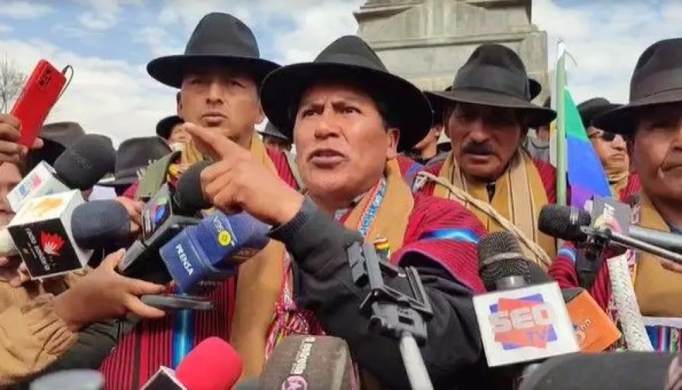 David Mamani, dirigente de los campesinos del departamento de La Paz. Foto: Captura