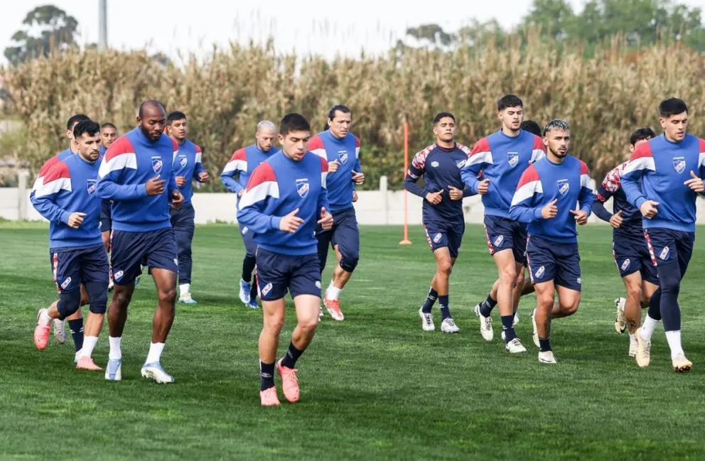 Jugadores de Nacional durante el primer turno de trabajo de este martes. Foto: club Nacional