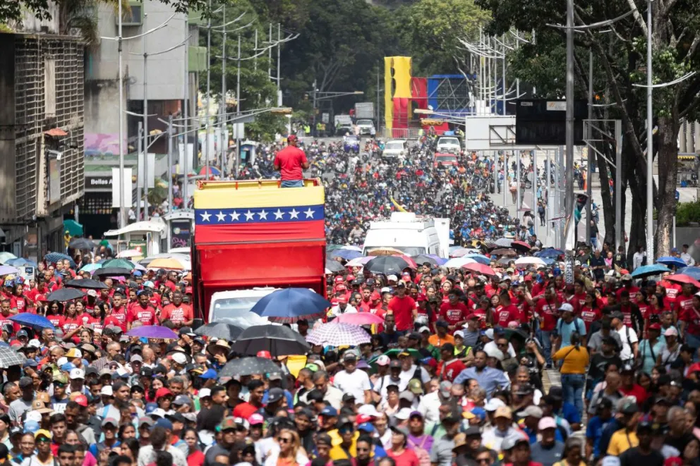 Una manifestación poselectoral en Caracas. Foto: EFE