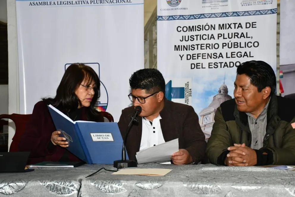 El senador Roberto Padilla y miembros de la Comisión de Justicia. Foto: APG