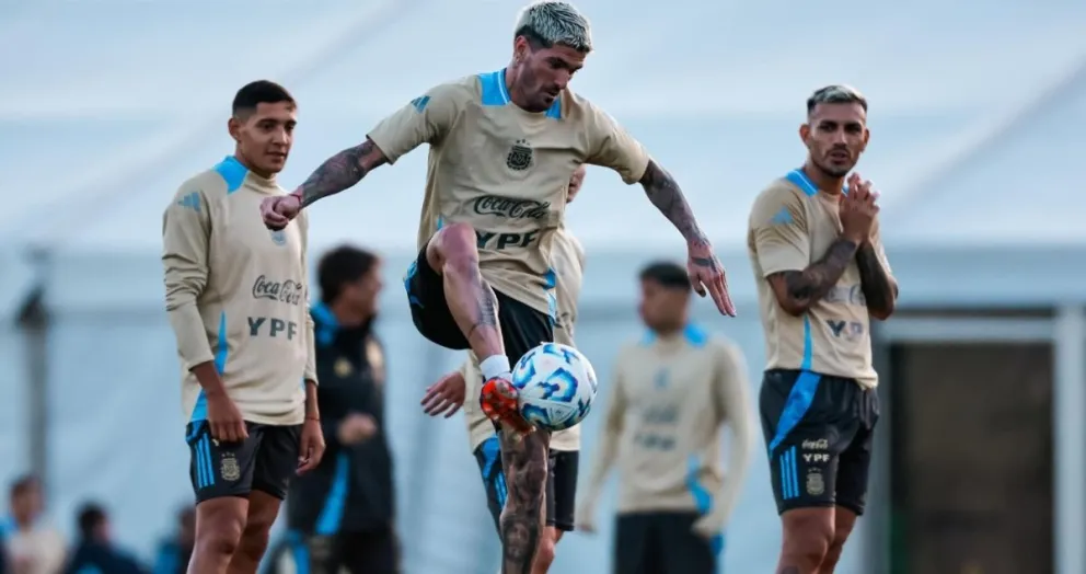 Entrenamiento de la selección argentina. Foto: EFE.