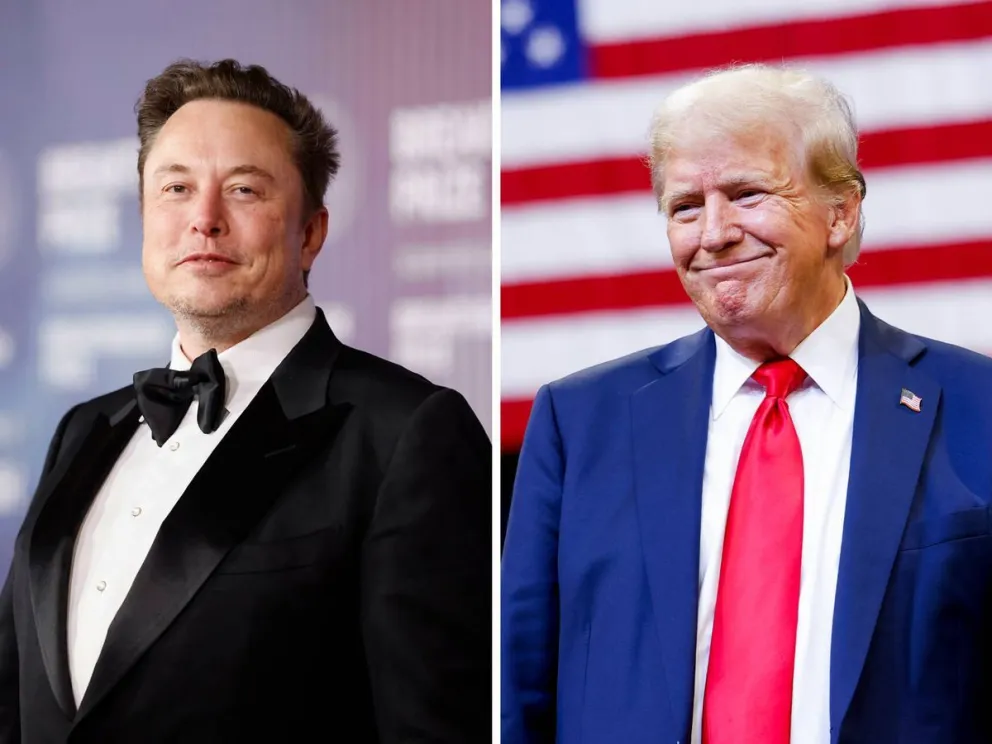 Composición de imágenes de Musk y Trump. Foto: EFE