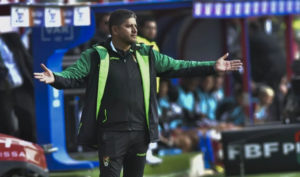 Villegas durante el partido de eliminatorias jugado con Venezuela en El Alto. Foto: APG.