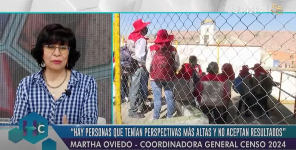 Marta Oviedo, en entervista con el canal estatal.  Foto: Captura Bolivia TV