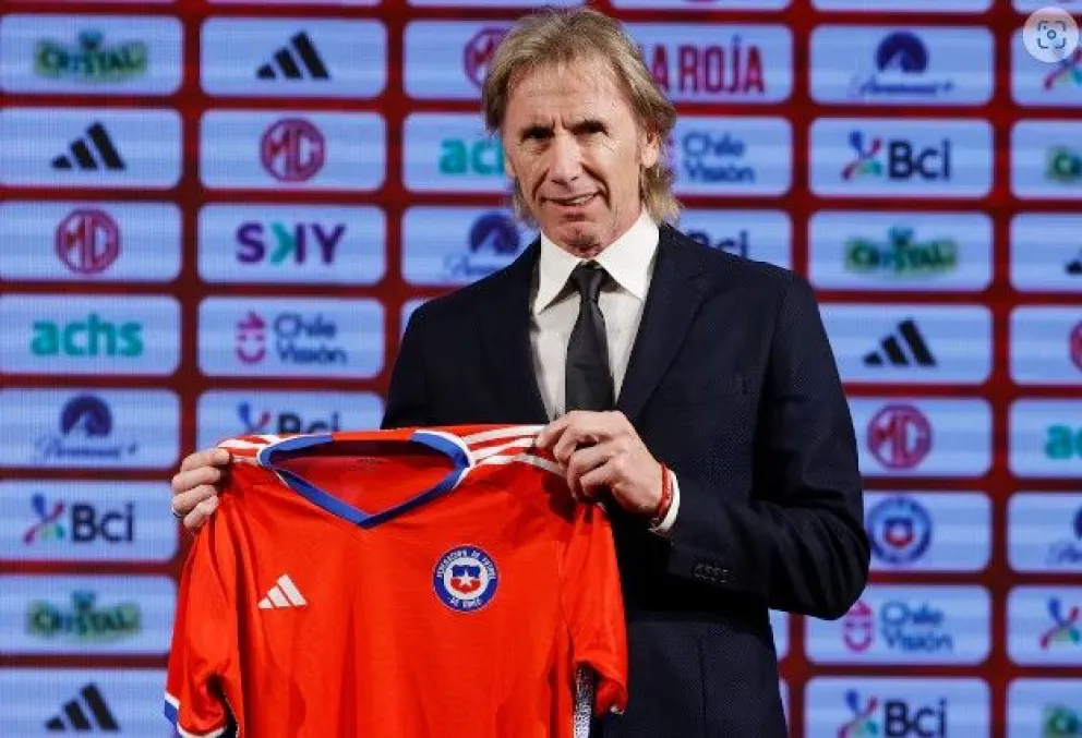 El técnico de la selección chilena, Ricardo Gareca, el día que fue presentado.
