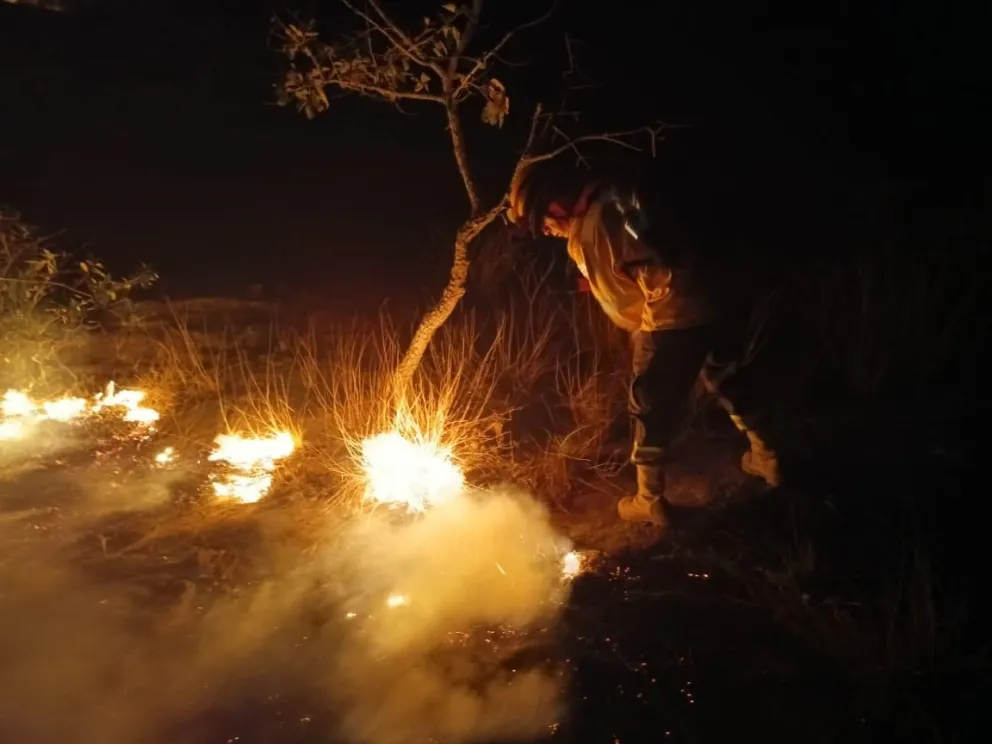 Un bombero se encuentra en la zona afectada por incendios. Foto: Gobernación de Santa Cruz