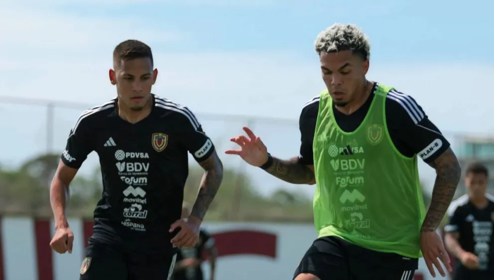 La selección venezolana en pleno entrenamiento. Foto: La Vinotinto.