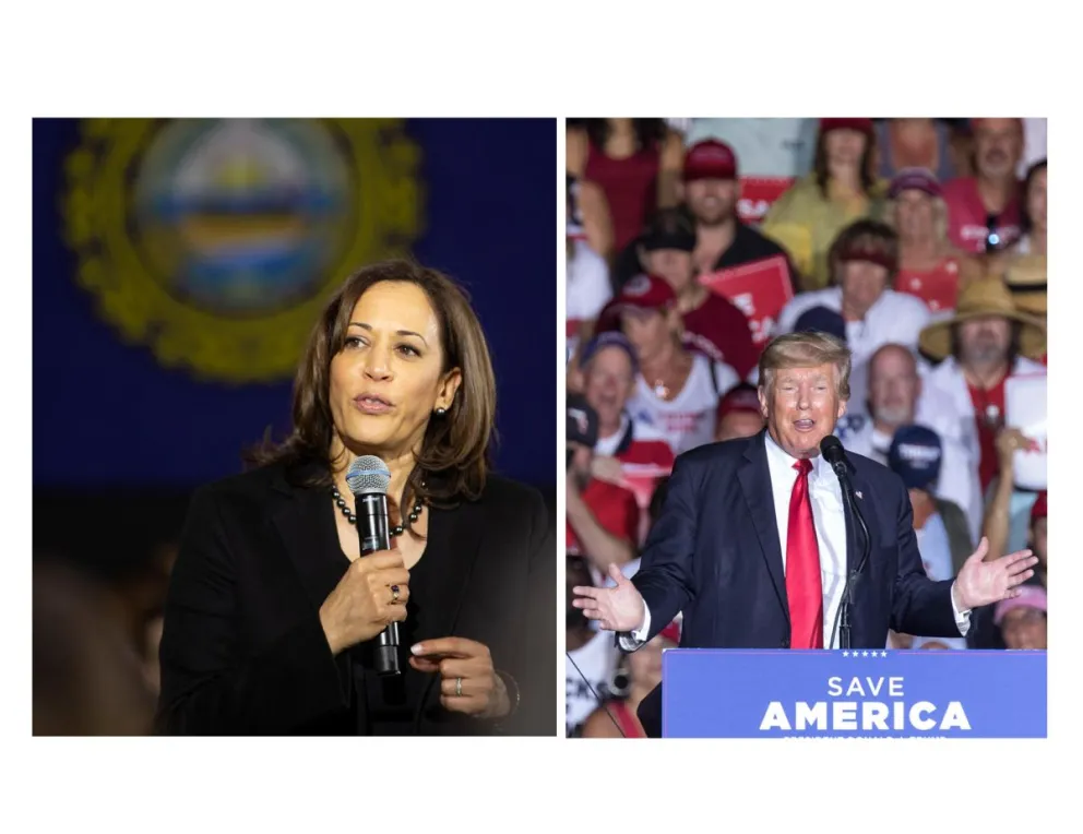 Kamala Harris y el expresidente Donald Trump. Foto: EFE